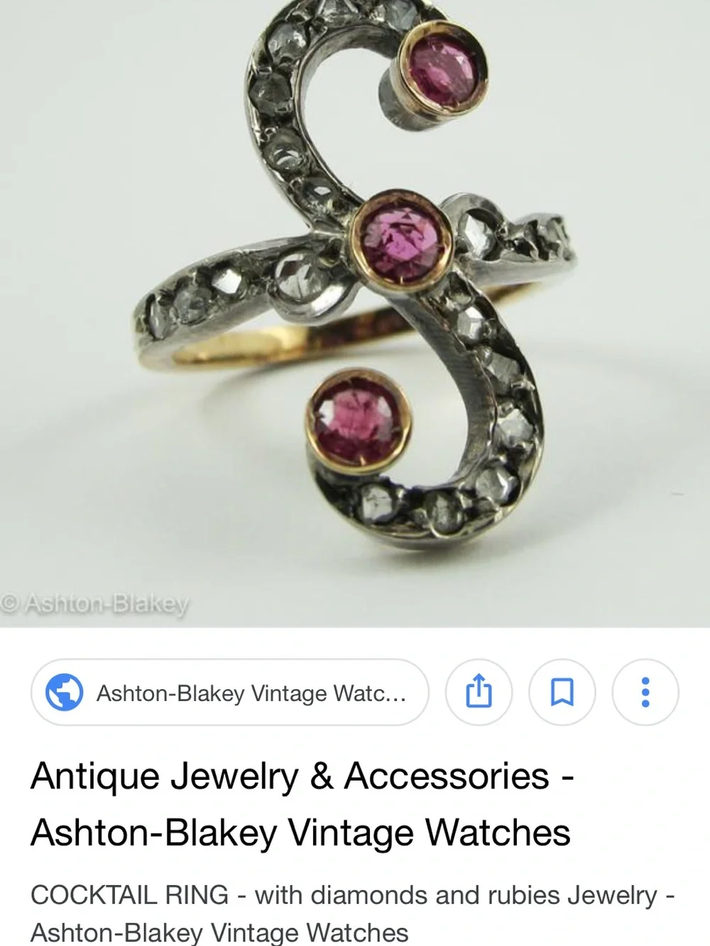 Antique Victorian Rose Gold Ruby & Diamond Ring — Size 8